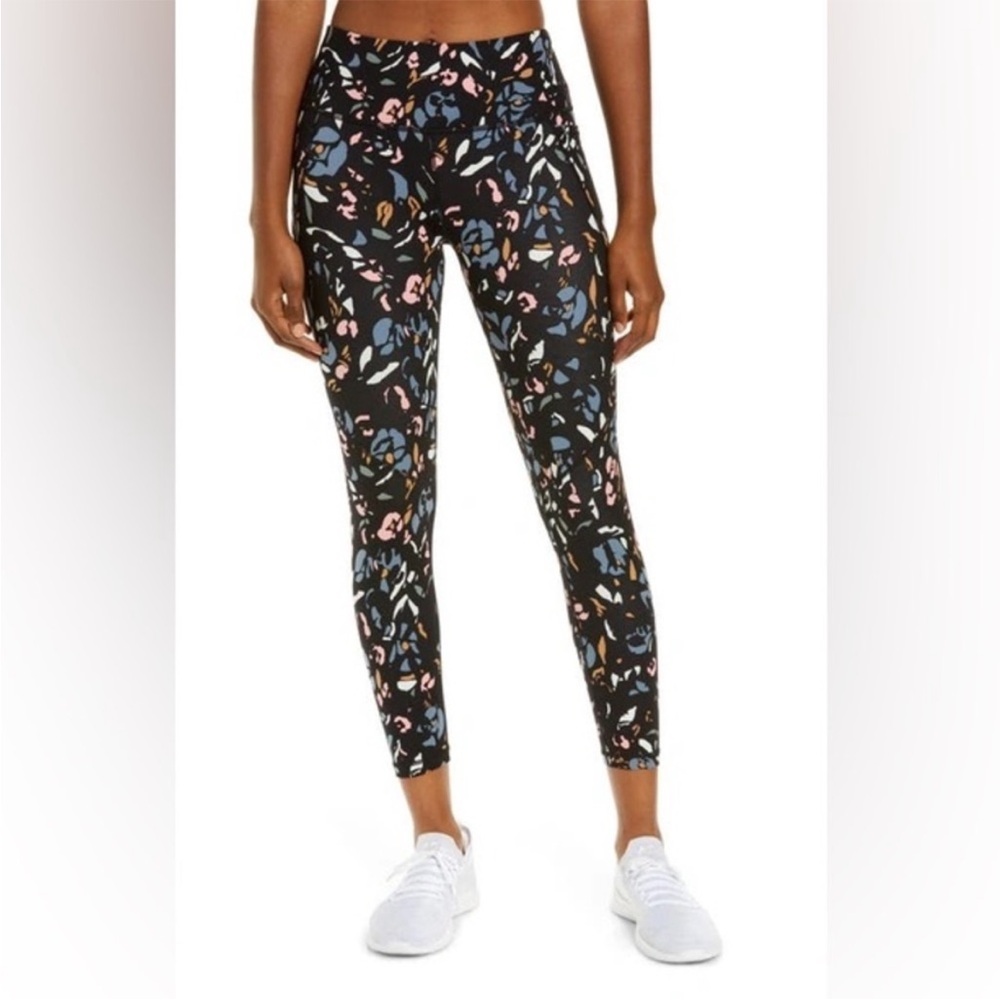 Sweaty Betty Power Pocket 7/8 Blue Floral Pop Leggings Size Small